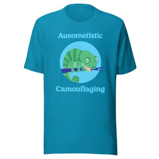 Ausometistic Camouflaging Unisex T-shirt (Aqua)