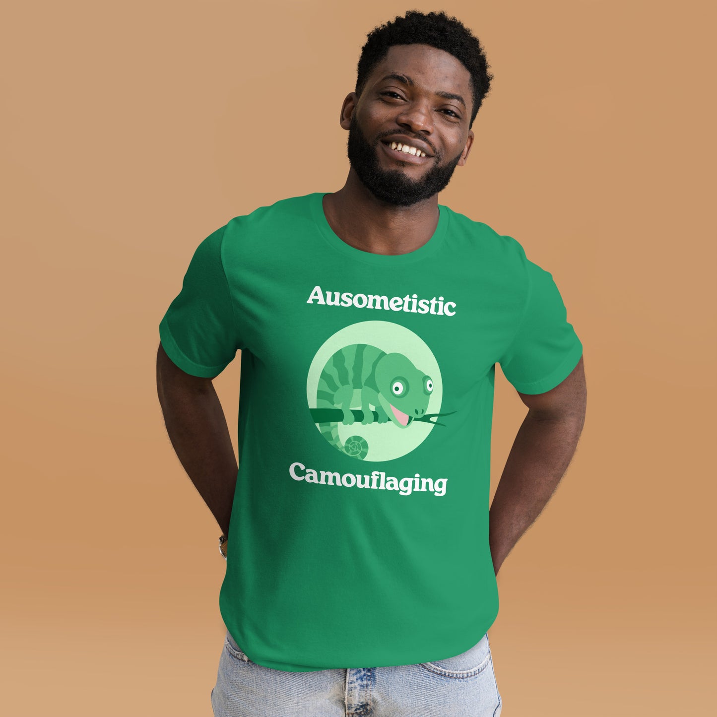 Ausometistic Camouflaging Unisex T-shirt (Kelly Green)