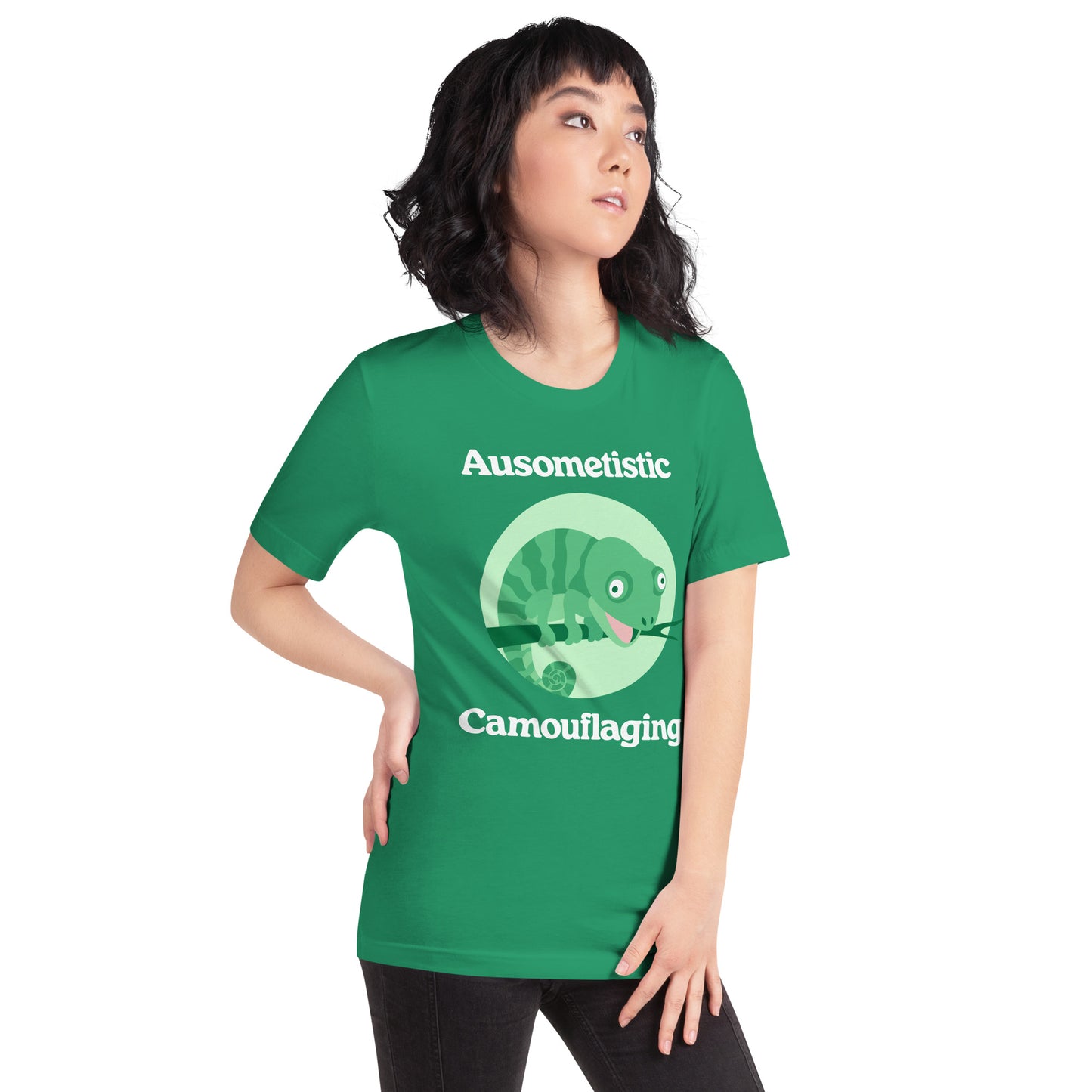 Ausometistic Camouflaging Unisex T-shirt (Kelly Green)